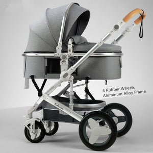 Luxury Baby Stroller 3 in 1 Portable High Landscape Reversible