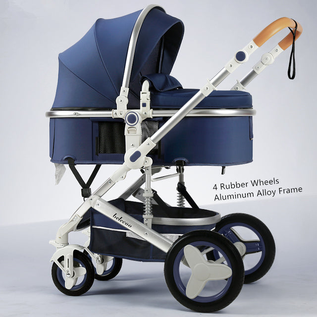 Luxury Baby Stroller 3 in 1 Portable High Landscape Reversible
